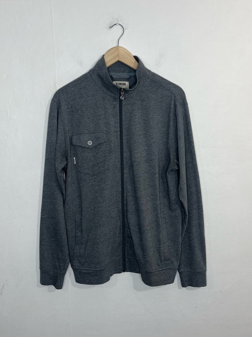 Linksoul Tempus Fugit Full Zip Golf Gray Mens Size Medium